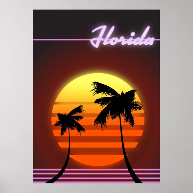 Poster Cartaz do pôr do sol da Flórida 1984 (Frente)