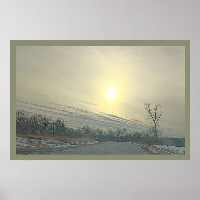 Poster Cartaz do Pôr do Sol de Inverno (Frente)