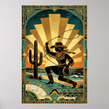 Cartaz do pôr do sol do deserto do Cactus Lasso da