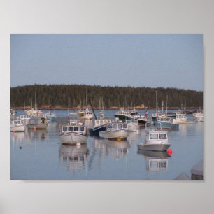 Poster Cartaz do Porto de Stonington, Stonington Maine