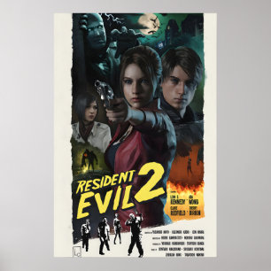 Poster Cartaz do Resident Evil 2 Remake Arte de Filme Ret