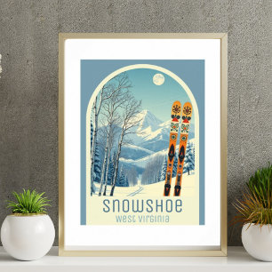 Poster Cartaz do resort de esqui Snowshoe West Virginia