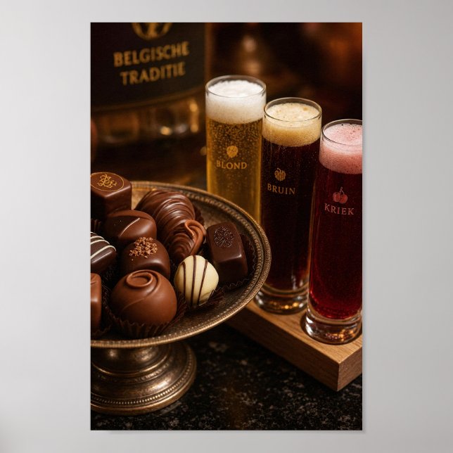 Poster Cartaz do Ritual de Cerveja e Chocolate Belga (Frente)