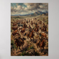 Cartaz do Rodeio de Gado do Cowboy do Velho Oeste