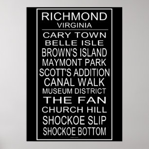 Poster Cartaz do Rolo de Ônibus de Richmond Virgínia