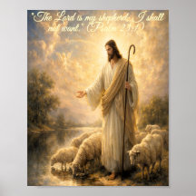 Cartaz do Salmo 23:1 Jesus como Pastor