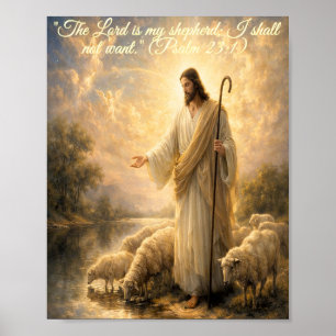 Poster Cartaz do Salmo 23:1 Jesus como Pastor