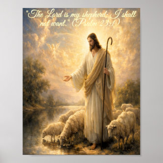 Poster Cartaz do Salmo 23:1 Jesus como Pastor