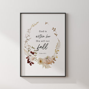 Poster Cartaz do Salmo 46:5 – Deus Está Dentro Dela