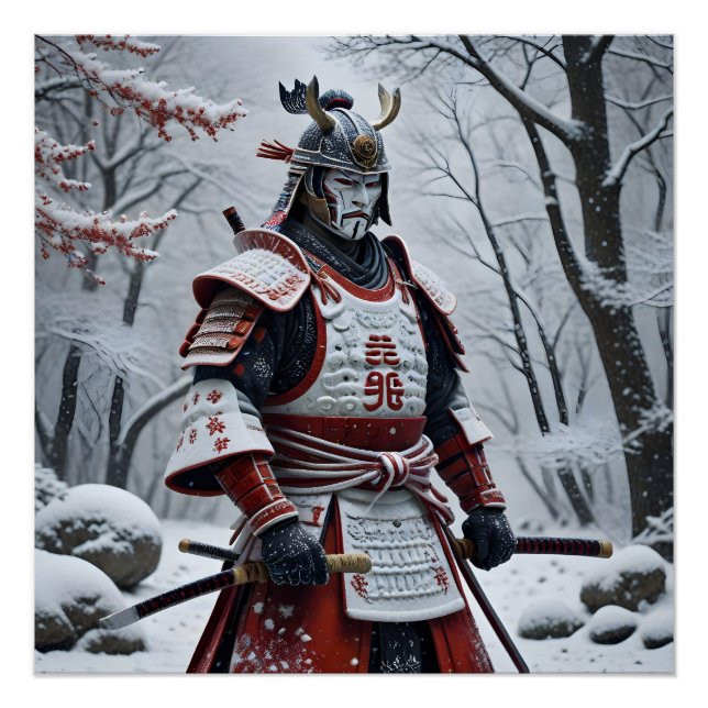 Póster cartaz do samurai japonês (Frente)