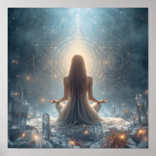 Poster Cartaz do Santuário de Cristal de Meditação Sagrad
