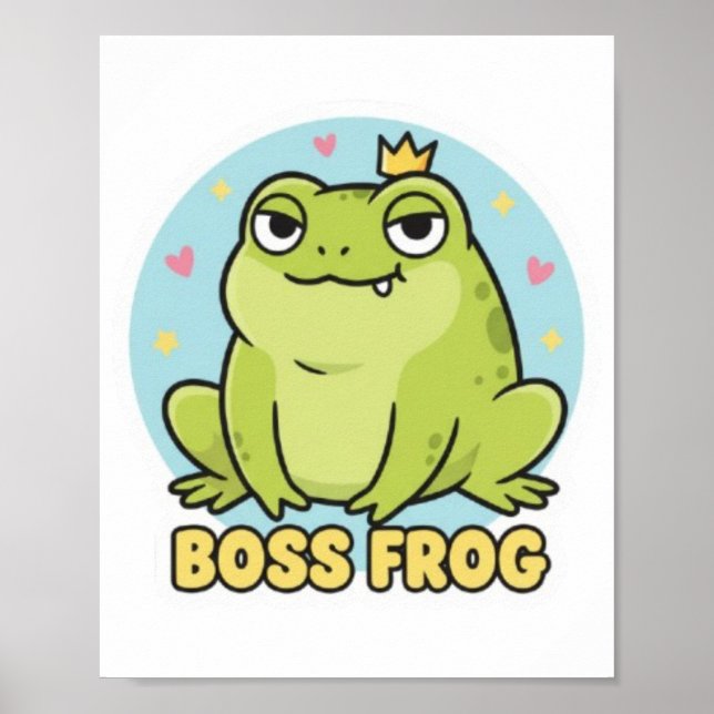 Poster Cartaz do Sapo Chefe Sapo Fofo e Confiante Motivac (Frente)
