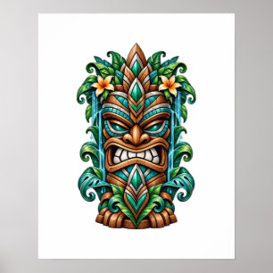 Poster Cartaz do Sentinela Tiki do Lótus Turquesa