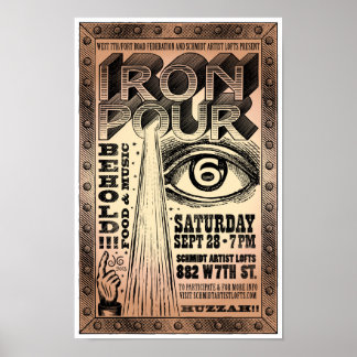 Póster Cartaz do Sexto Anual West 7th Iron Pour 2013