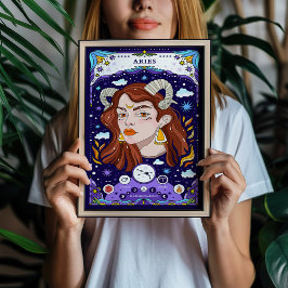 Poster Cartaz do Signo de Áries - Arte de Parede Ousada e