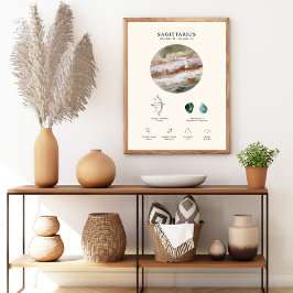 Poster Cartaz do Signo de Sagitário com Pedra de Nascimen