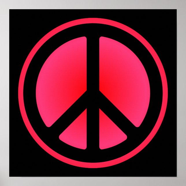 Poster Cartaz do Símbolo da Paz Rosa (Frente)