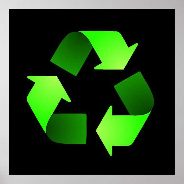 Póster Cartaz do Símbolo de Reciclagem (Frente)
