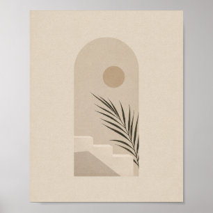 Poster Cartaz do Sol Palma Arco Boho Minimalista