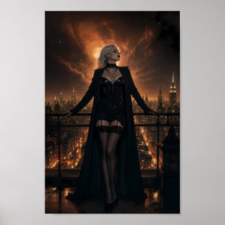Poster Cartaz do Sonho da Silhueta Gótica ao Luar