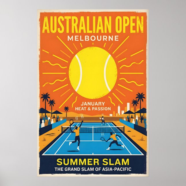 Poster Cartaz do Tênis do Australian Open Summer Slam, Ne (Frente)
