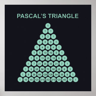 Poster Cartaz do Triângulo de Pascal