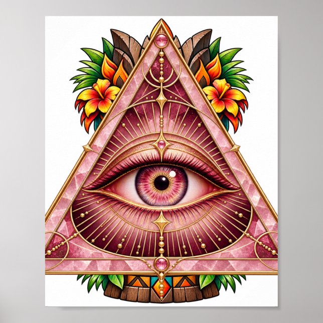 Poster Cartaz do Triângulo de Quartzo Rosa (Frente)