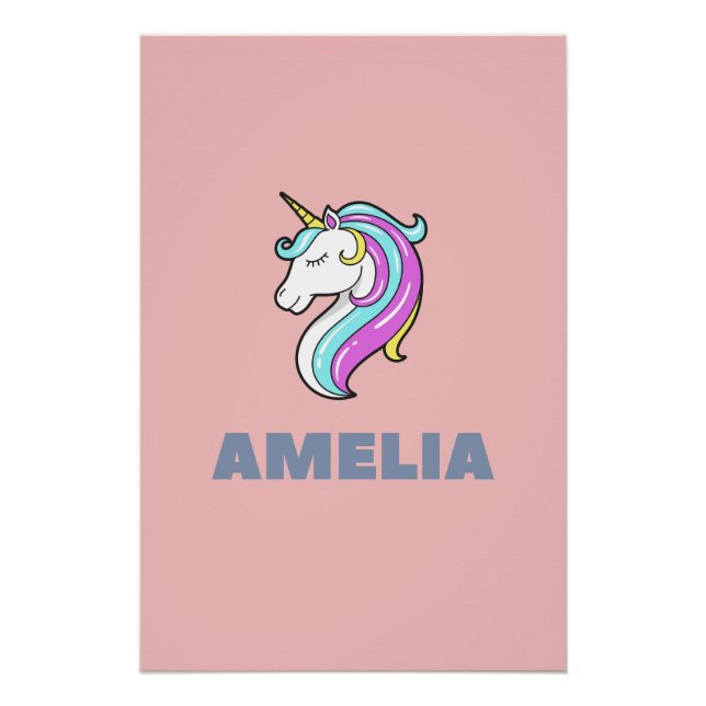 Póster Cartaz do Unicórnio Amelia (Frente)