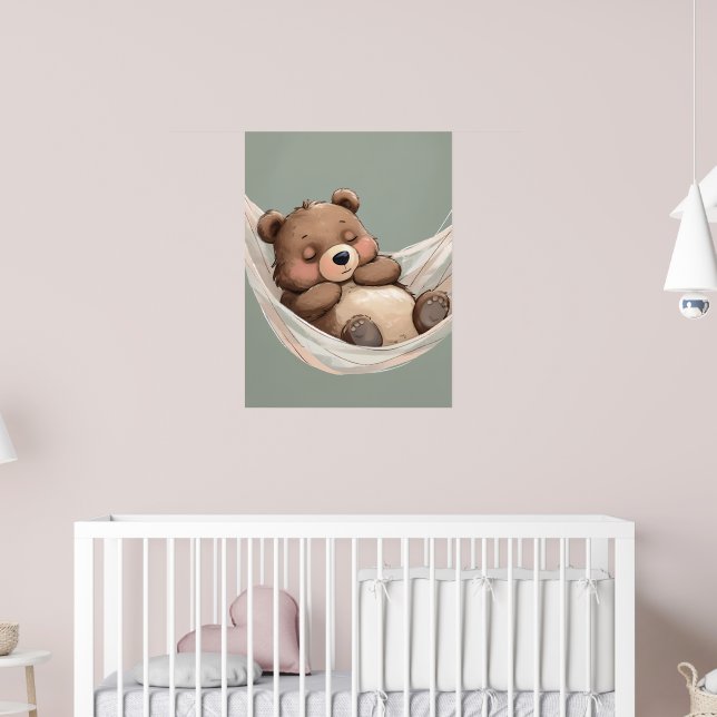 Poster Cartaz do Urso Adormecido – Arte para Quarto de Be (Berçário 2)