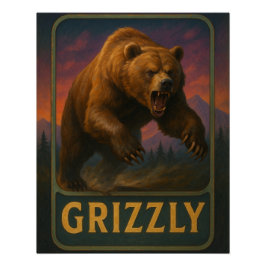 Póster Cartaz do Urso Cinzento