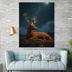 Poster Cartaz do Veado Dormindo Debaixo das Estrelas de F