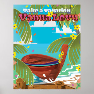 Poster Cartaz do viagem das férias de Vanua Levu