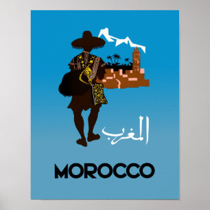 Póster Cartaz do viagem de Marrocos