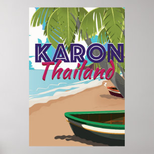 Póster Cartaz do viagem dos desenhos animados de Karon