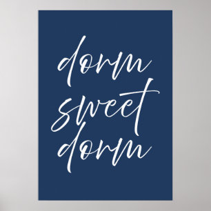 Poster Cartaz Dorm Sweet Dorm Navy Arte de Parede Prépp