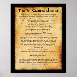 Poster Cartaz dos 10 Mandamentos 16 x 20