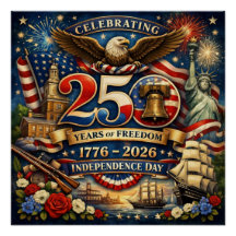 Cartaz dos 250 Anos de Liberdade (1776–2026)