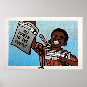 Poster Cartaz dos anos 1970 - Pantera Negra - Poder ao po