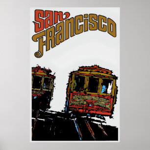 Poster Cartaz dos Cable Cars de São Francisco