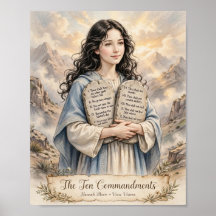 Cartaz dos Dez Mandamentos - Mulher Feminina