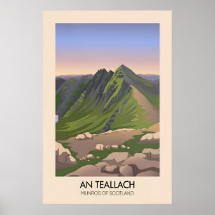 Poster Cartaz dos Munros de An Teallach na Escócia