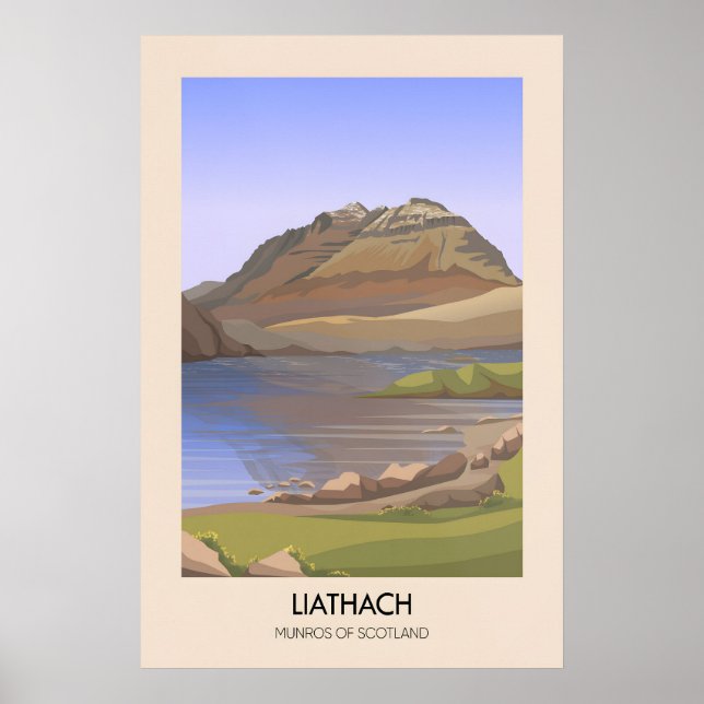 Poster Cartaz dos Munros de Liathach na Escócia (Frente)