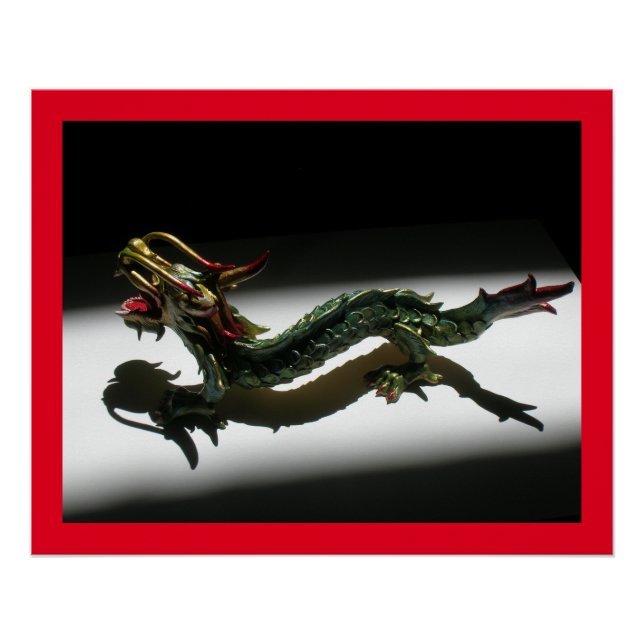 Póster Cartaz - Dragão em Holofote (Frente)