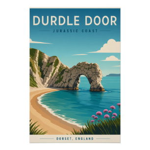Póster Cartaz Durdle Door Jurassic Coast Dorset Inglate