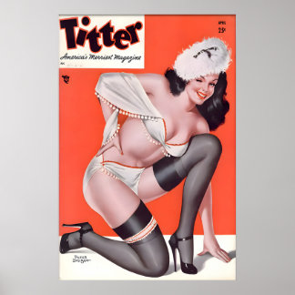 Poster Cartaz e Tela de Garota Pin Up dos Anos 40 Vintage