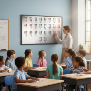 Poster Cartaz Educativo com Alfabeto Braile