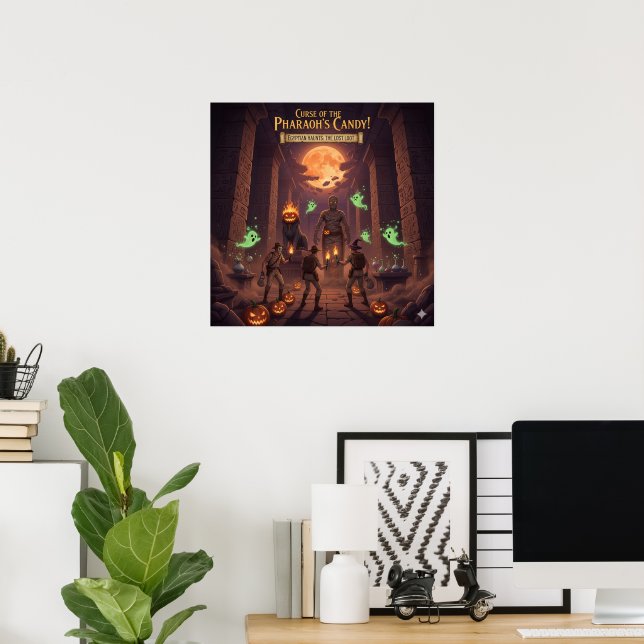 Poster cartaz egípcio de halloween (Escritório em casa)