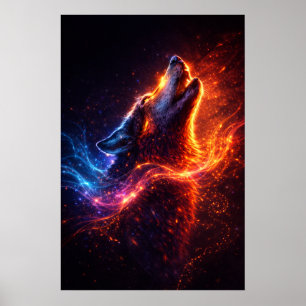 Poster Cartaz Electric Howl – Lobo de Fogo e Gelo