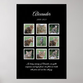 Poster Cartaz Elegante para Pet Preto com 9 Espaços para