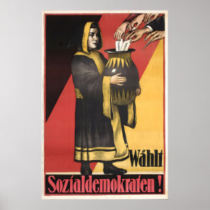 Poster Cartaz Eleitoral Anos 1920 Partido Trabalhista Ale